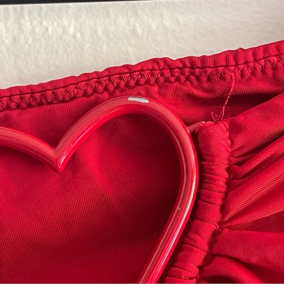 Oh Polly Sabine Mid Rise Maxi Skirt in Fire Red Heart Detail Womens Size 8 - Picture 6 of 9